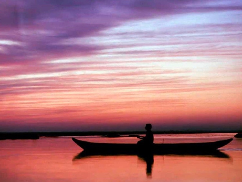 sunset and boat